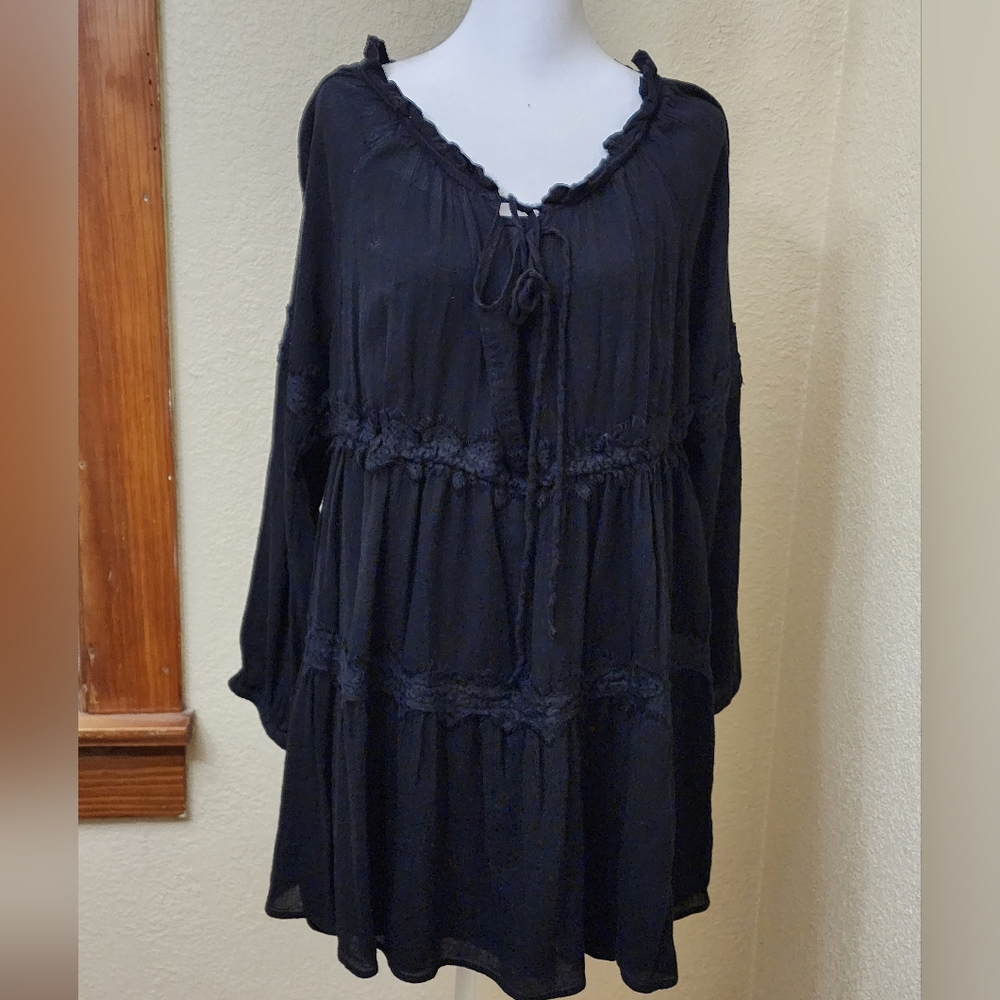 Like New~ Red Camel Juniors Plus Size Long Sleeve Black Dress~ Size 2X